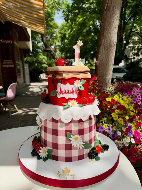 First birthday cakes — fondant, 32 servings